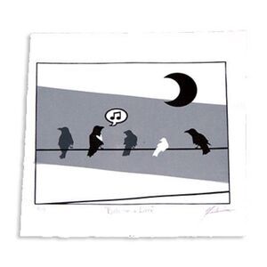 "Birds on a Liner" : 3 color screen print